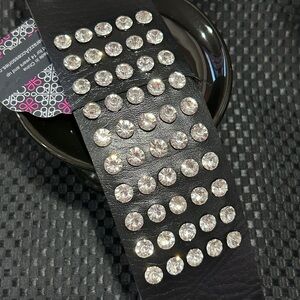 Paparazzi “Mama Said Knock You Out” Black Leather Wrap with bling